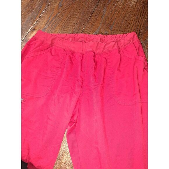 2X Cherokee Workwear Red Elastic Waist Pull On Scrub Pants Bottoms - Picture 3 of 4
